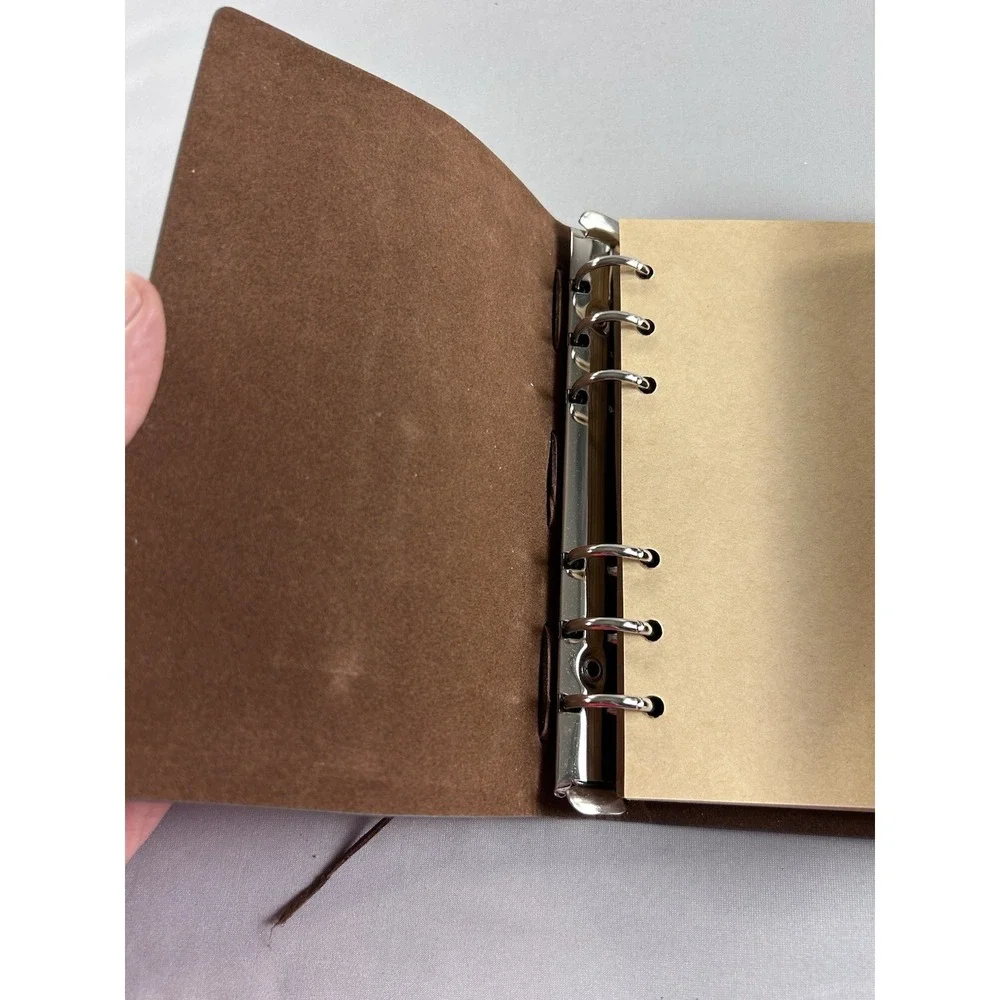 Leather Journal Refillable 6 Ring Binder Compass‎ Cover Anchor Charm Notebook